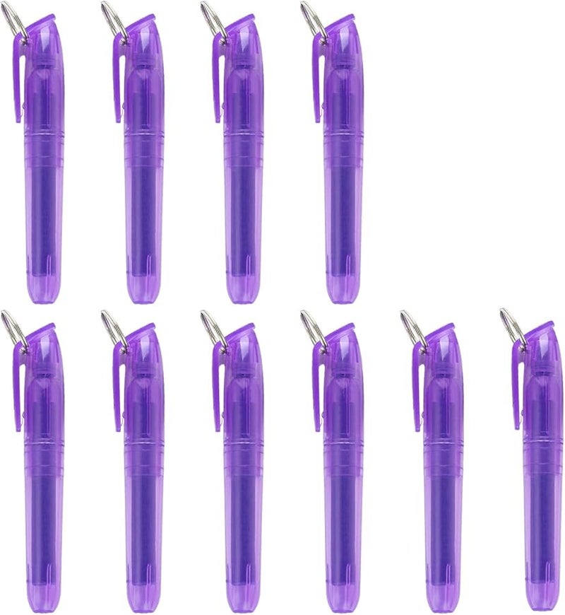 مجموعة أقلام التحديد الأرجوانية من 10 أقلام سريعة الجفاف بحلقات معدنية للتدوين في الدفتر - Image 1